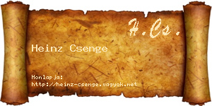Heinz Csenge névjegykártya